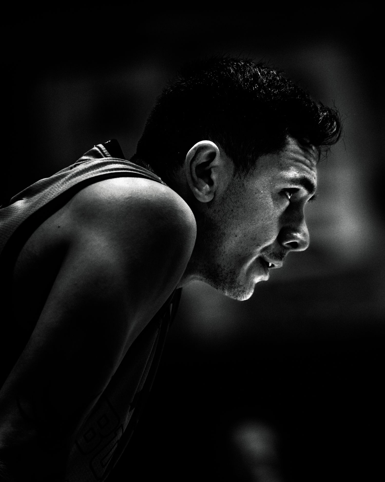 Dramatic portrait of NBL 1 player during their game.