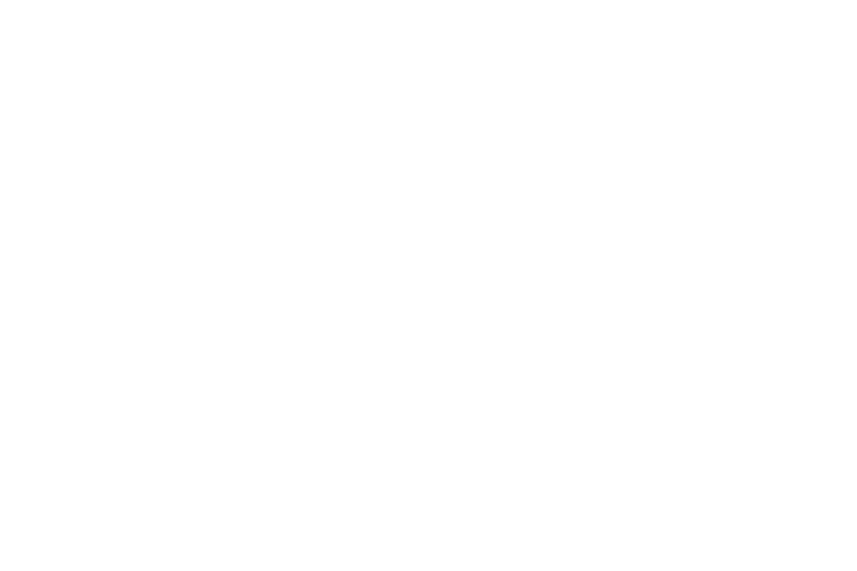 White Messe Berlin logo featuring Brandenburg Gate columns and text on black background.