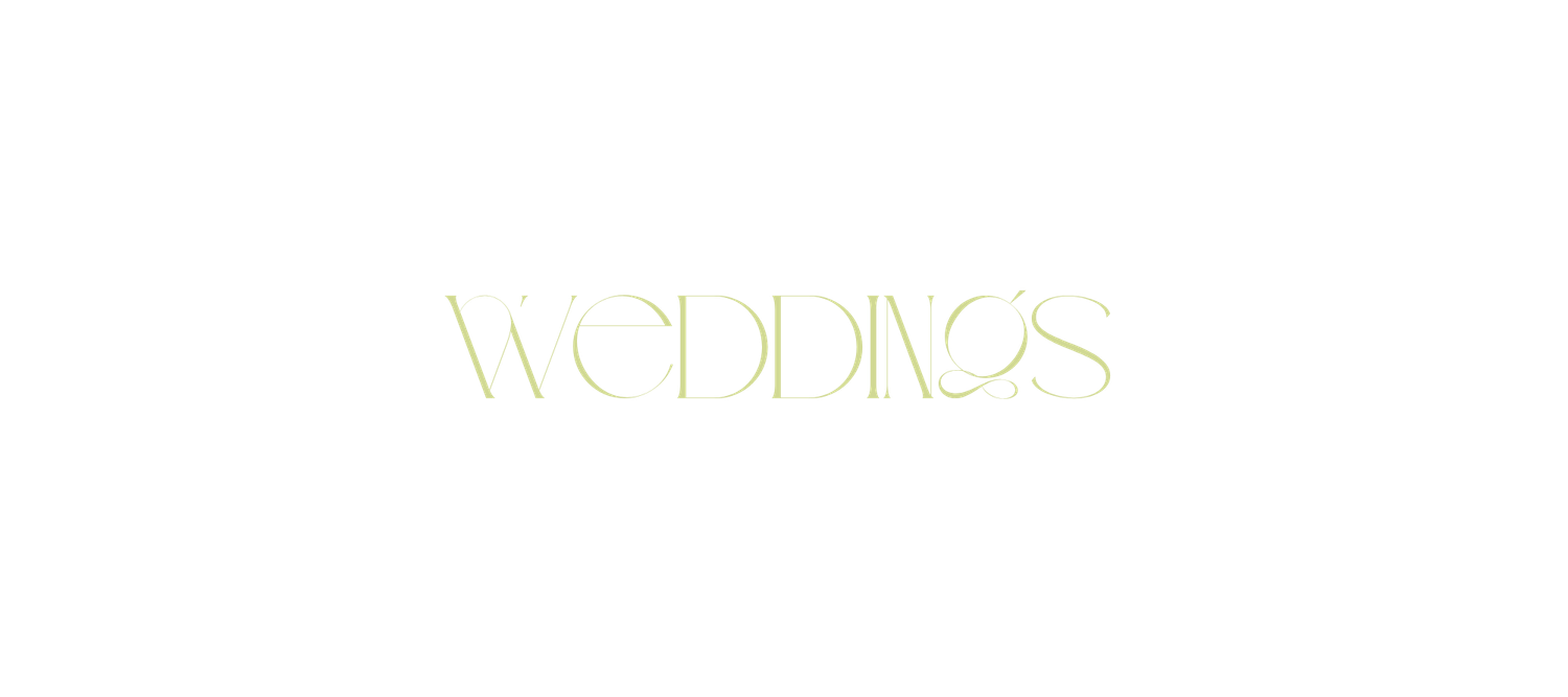 Elegant cursive weddings text logo in light green on a white background.