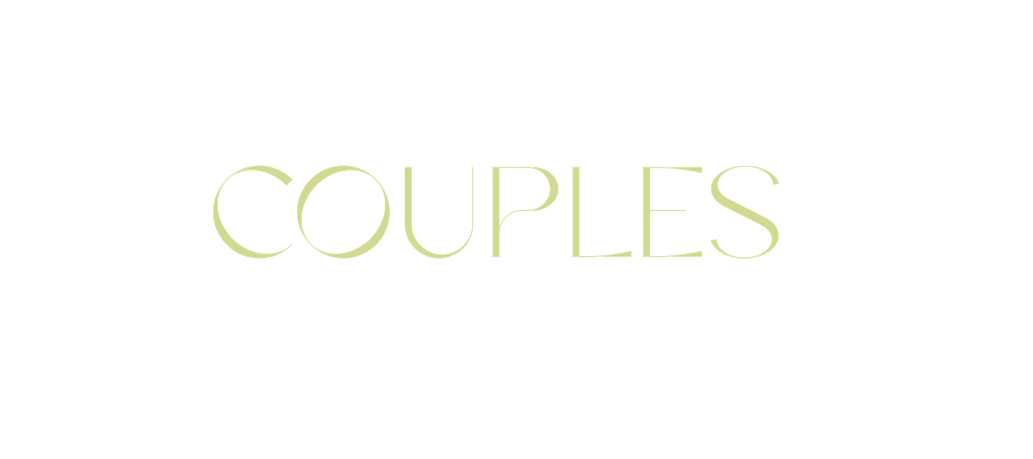 Elegant minimalist text logo displaying the word COUPLES in soft green serif typography on white background.