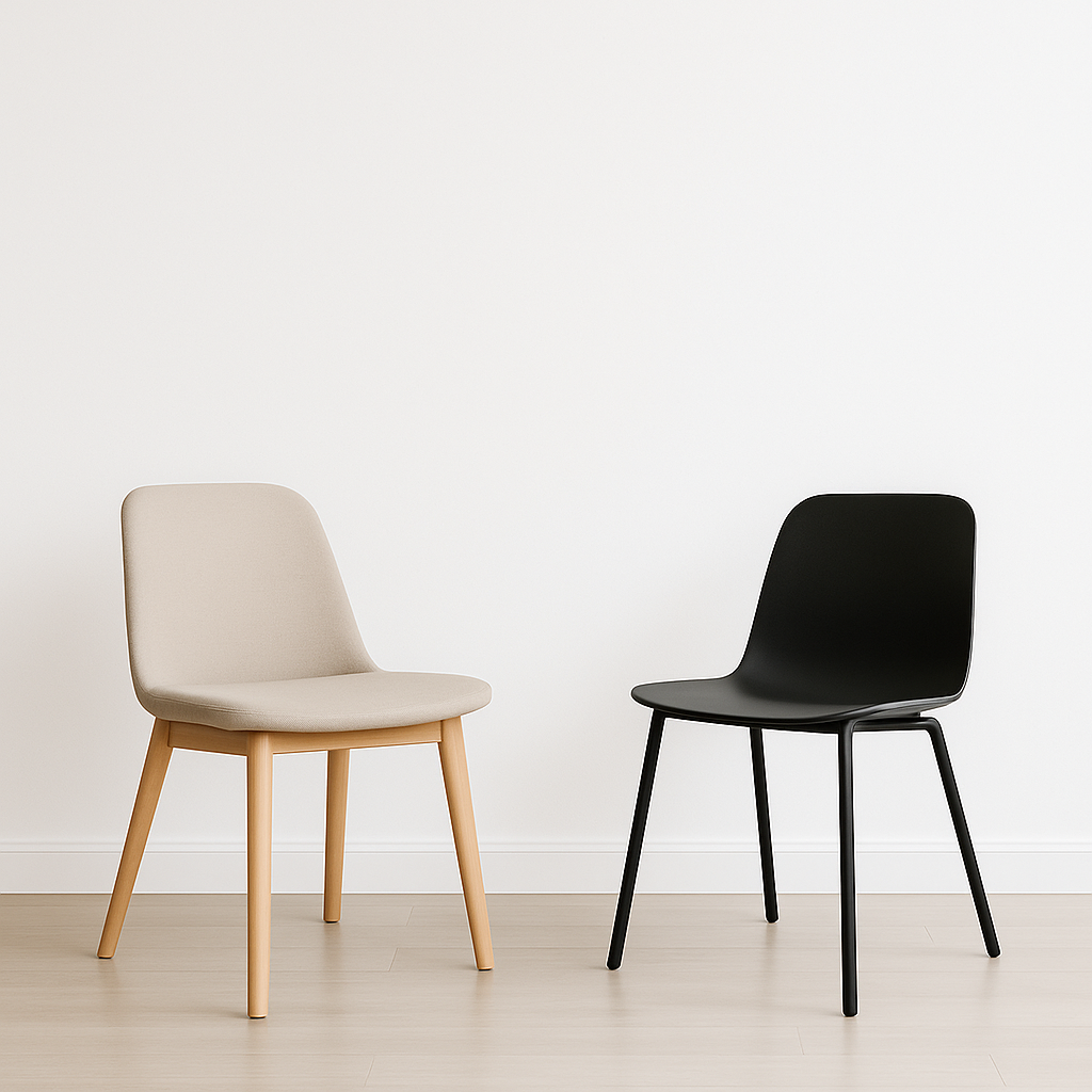 Minimalist therapy room with two chairs and white walls