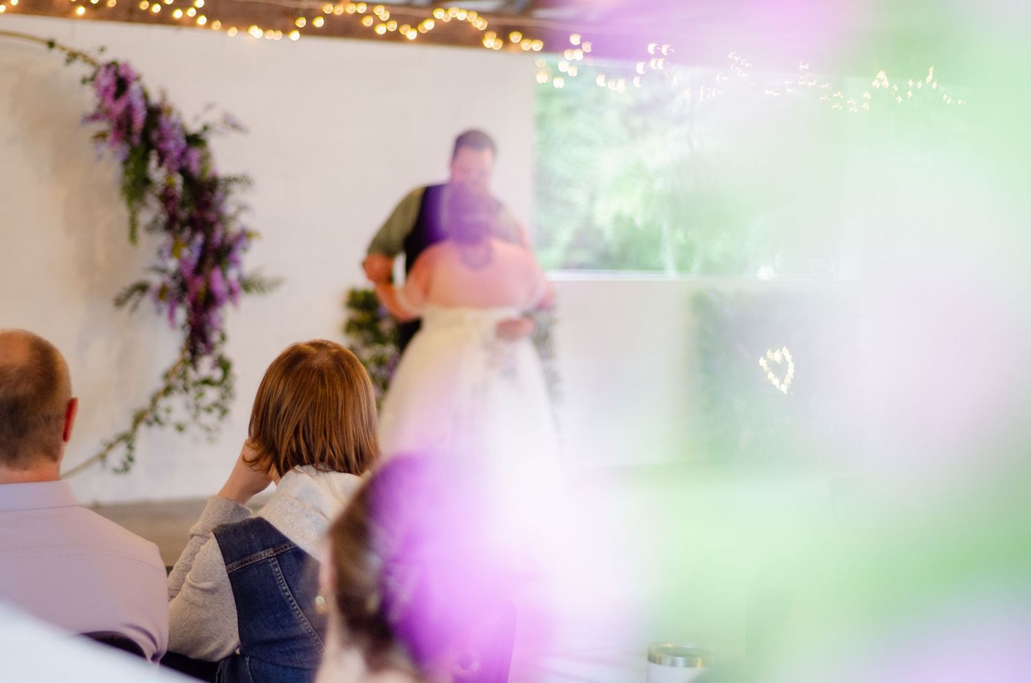 Wedding reception venue with soft lighting and decorative elements. Wedding photos by KM Conceptions Photography in Columbus, OH.