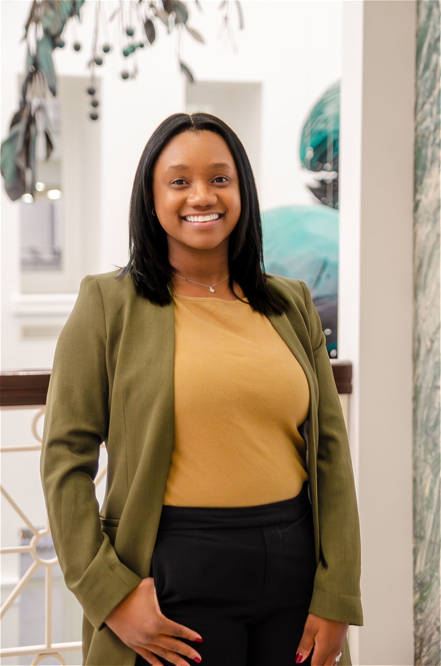 Professional portrait session in a bright marble interior in Columbus, OH. KM Conceptions Photography.