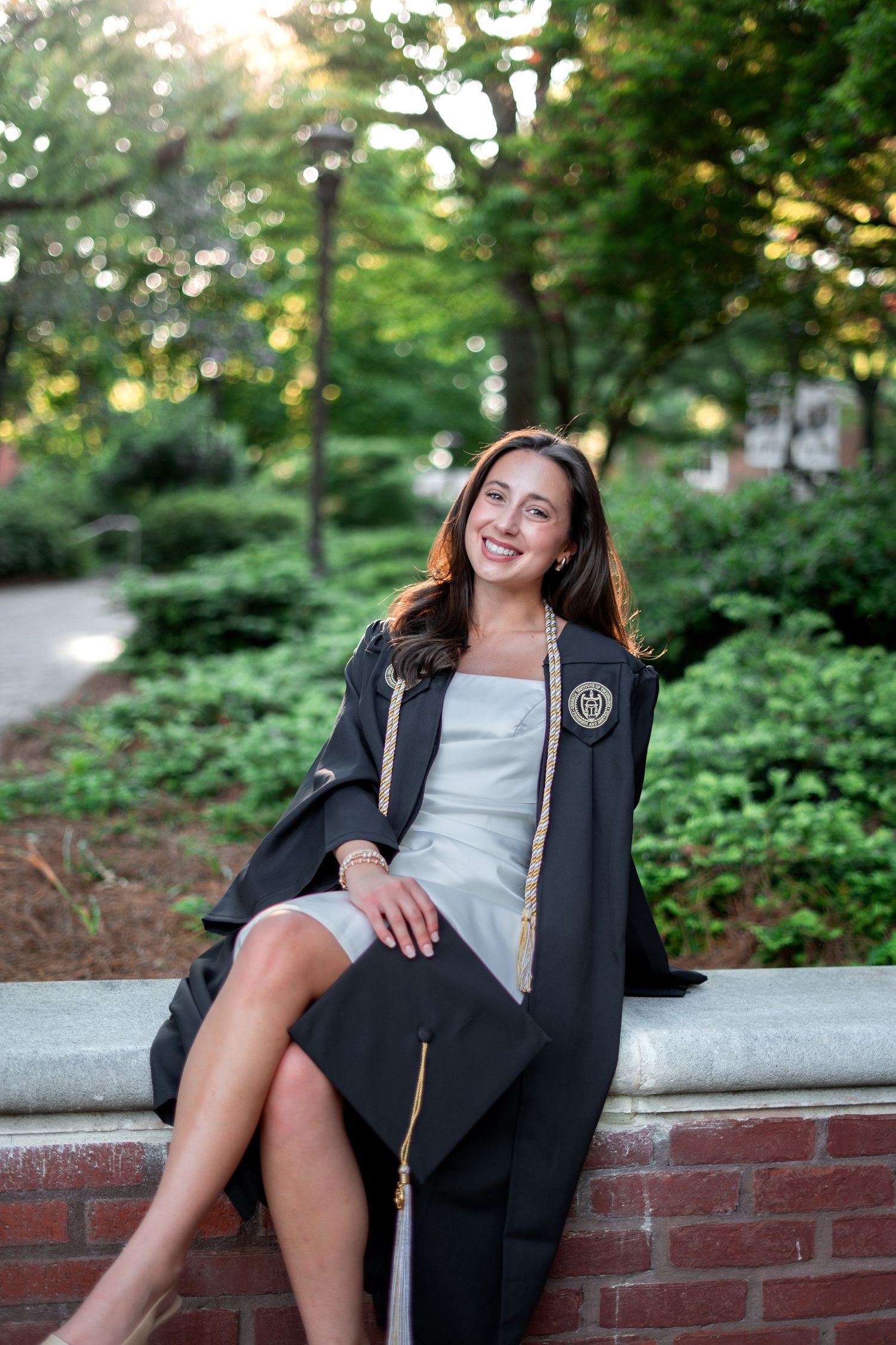 The old campus walkway in front of tech tower, one of the best spots for Georgia Tech photos during your atlanta grad photoshoot
