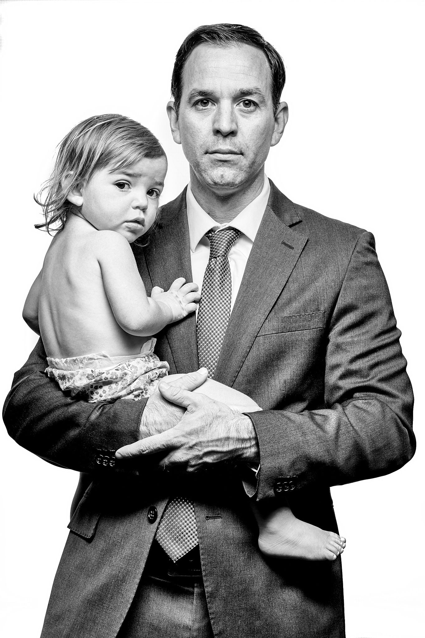 Modern Family Portrait with Father and Daughter
