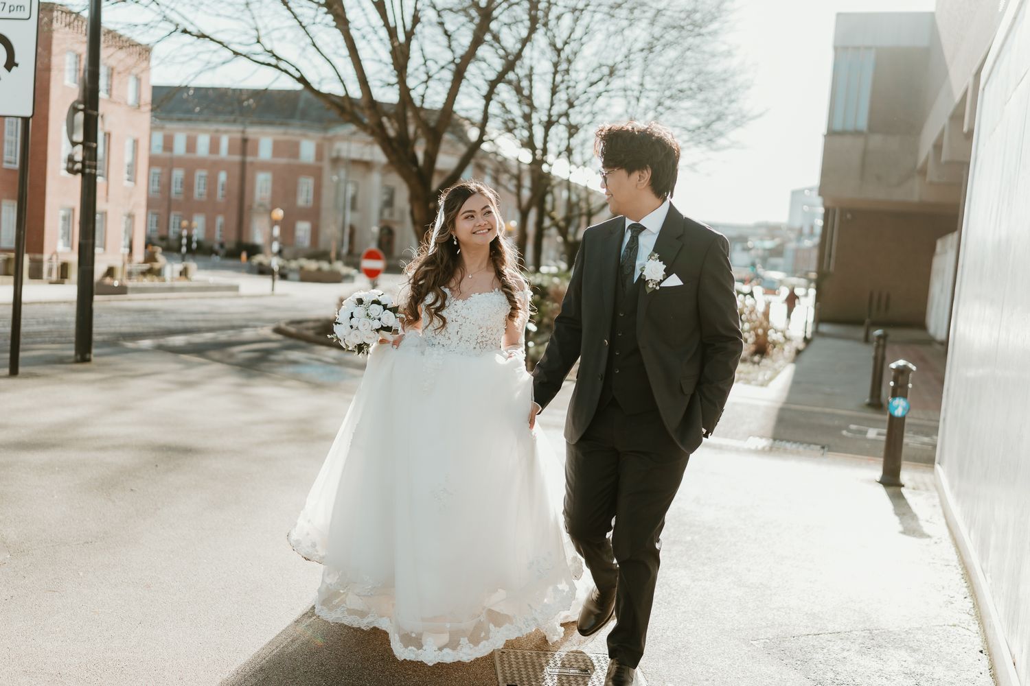 Wedding couple lifestyle portrait