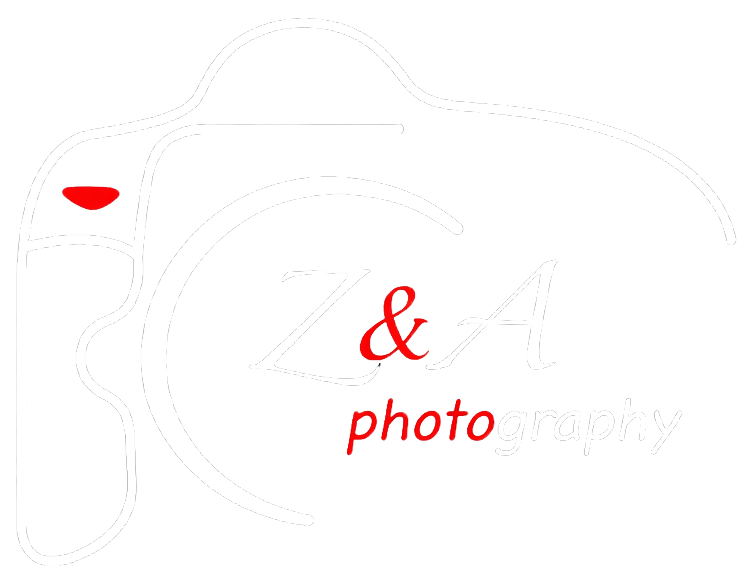 Red and gray photography logo featuring a camera outline with ampersand symbol and the word photography.