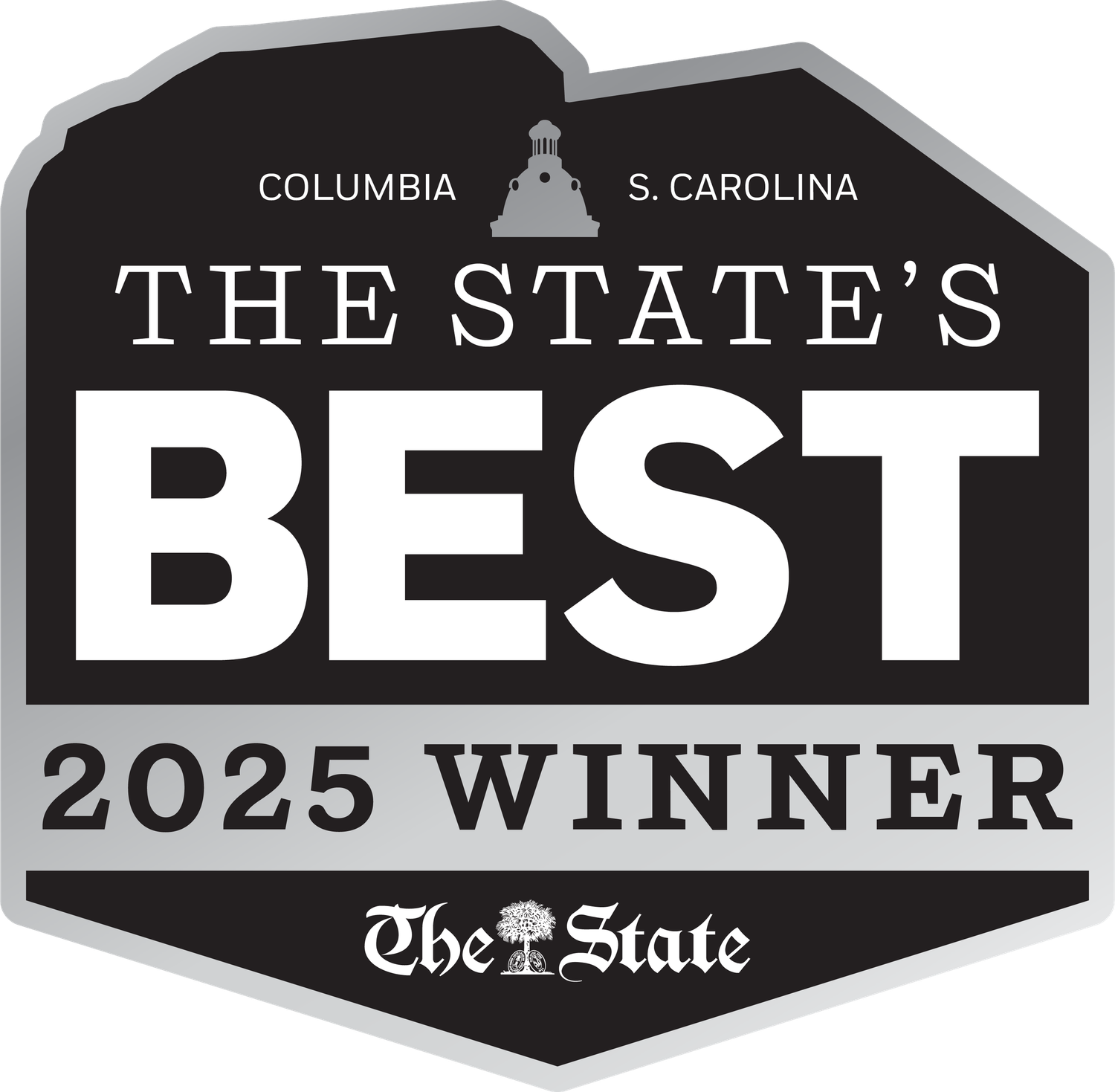 The State's Best 2025 Winner badge from Columbia, South Carolina newspaper The State.