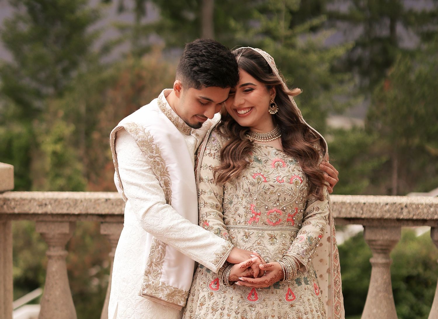 Afghan and Pakistani couple on their muslim wedding day