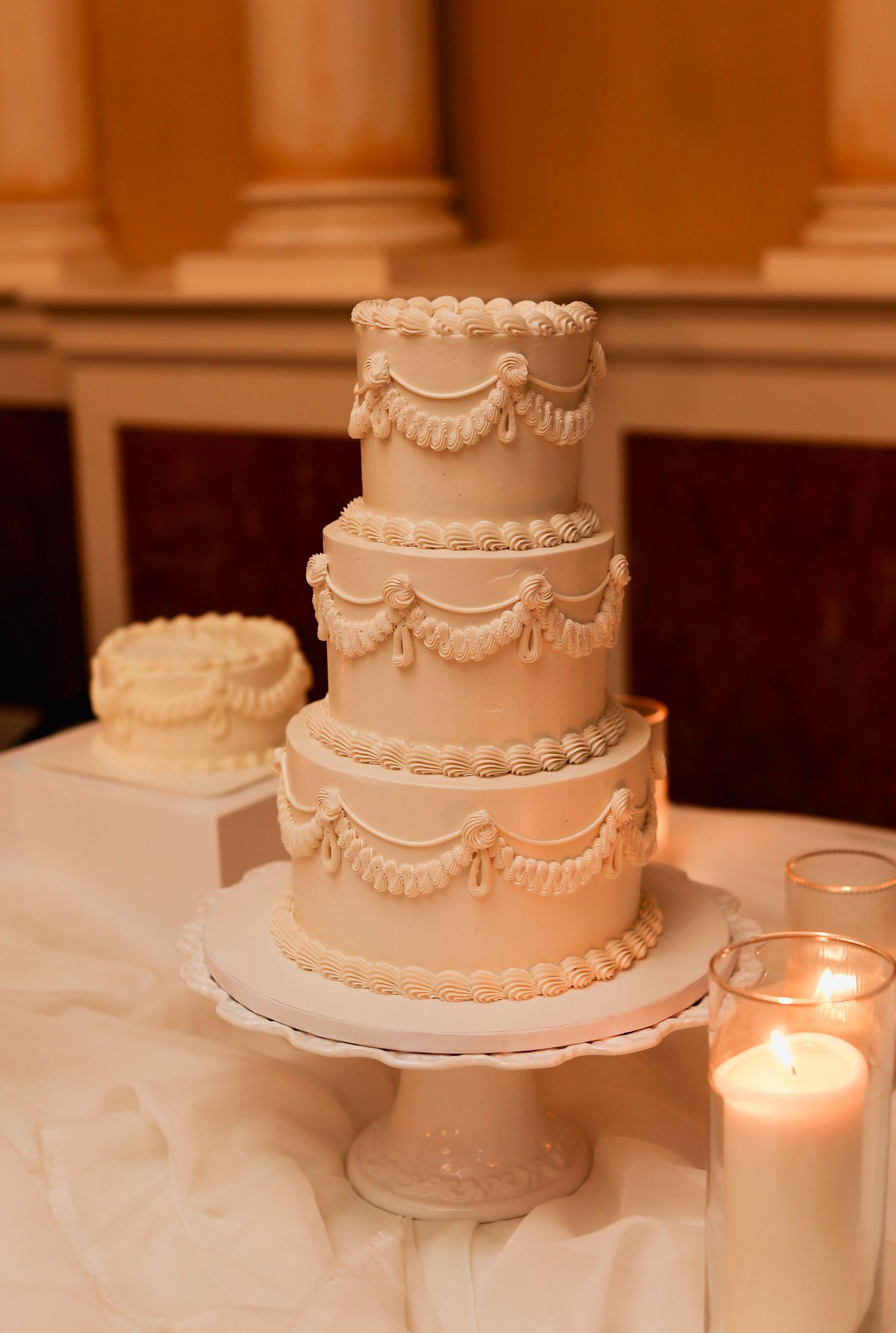 Wedding cake shot with fuji film for film like vibe