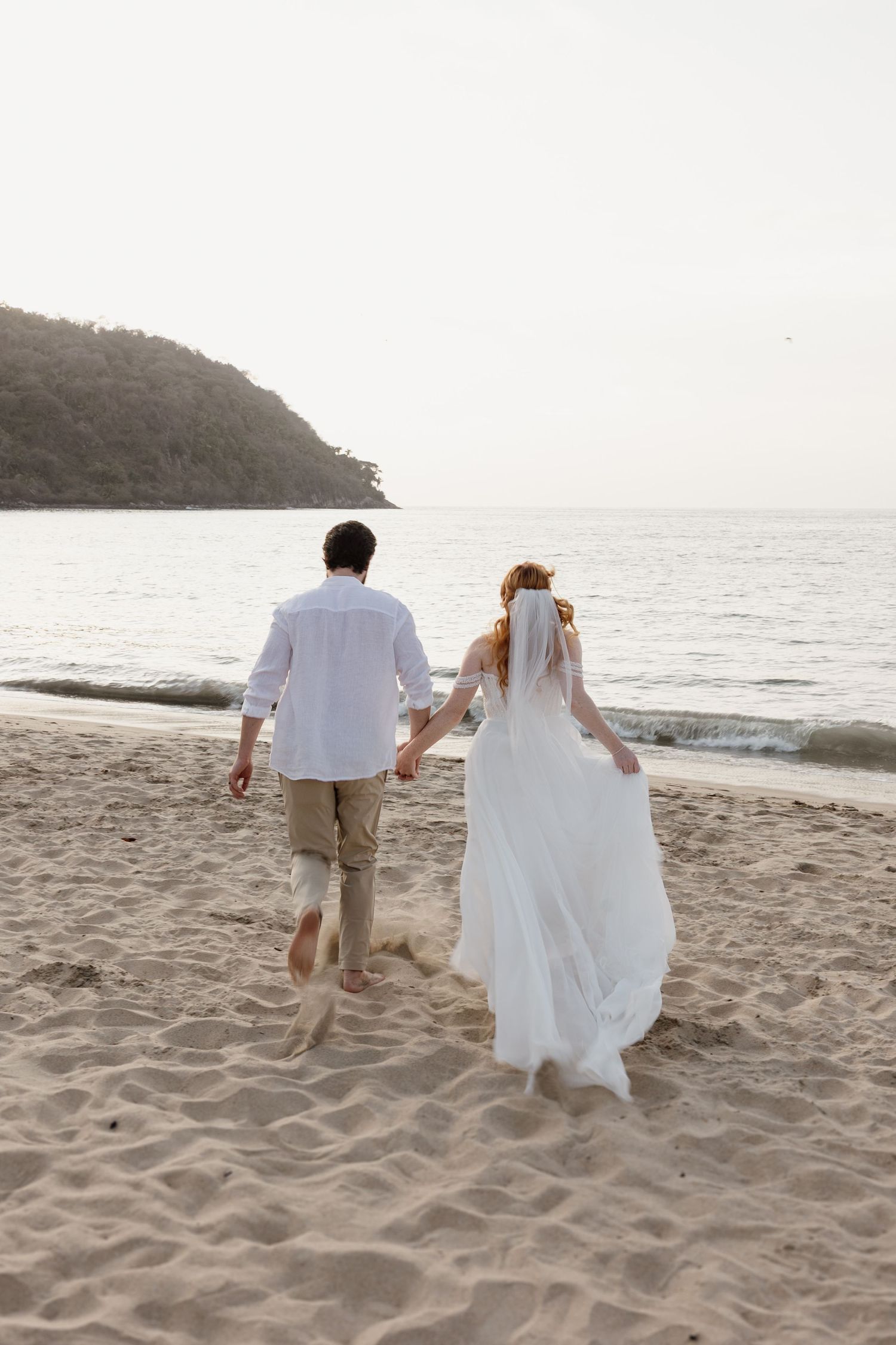 Aerial drone photo of a beach wedding ceremony in Puerto Vallarta