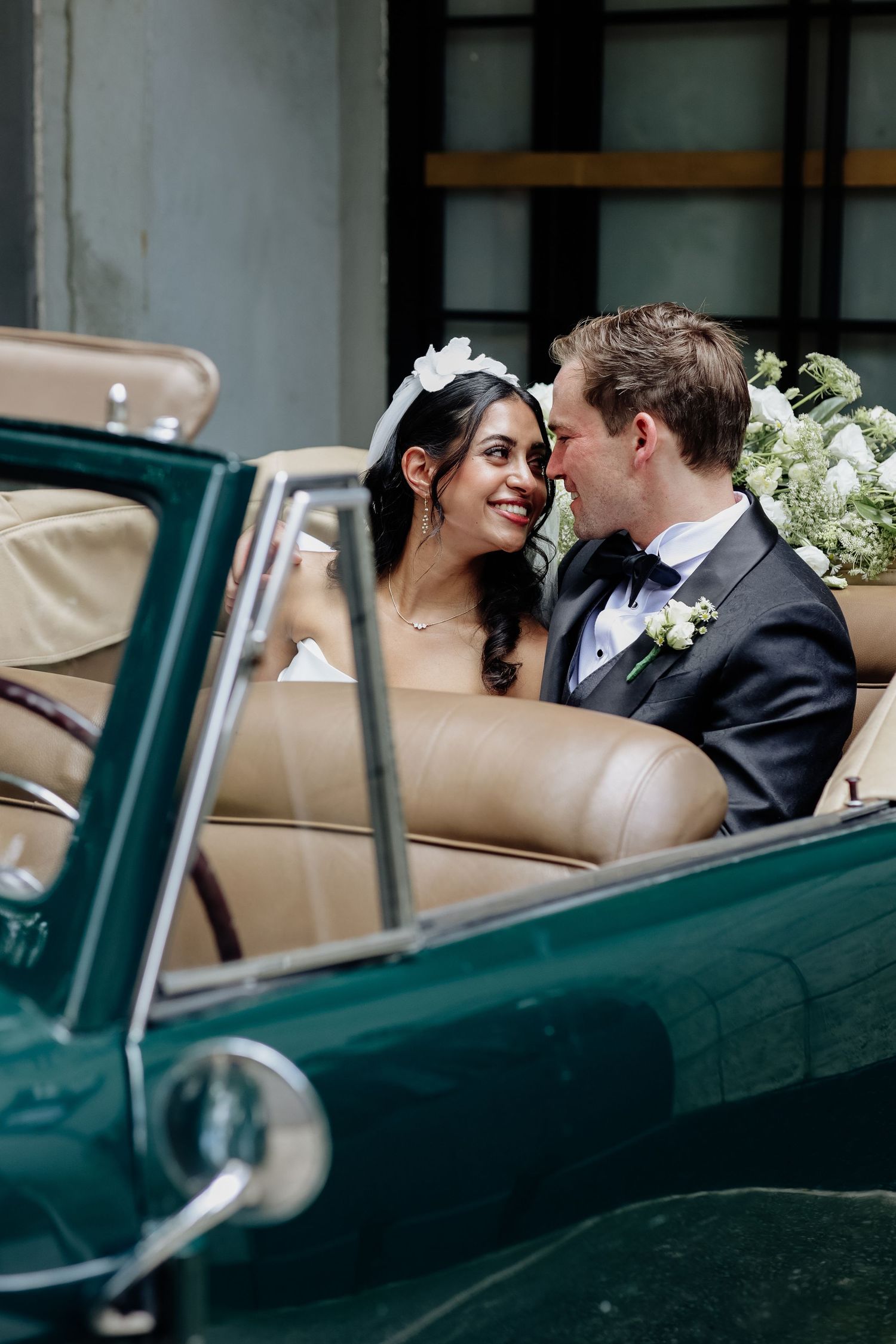 Bride and groom heading to ceremony