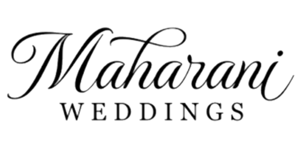 Maharani Weddings elegant script logo in black.