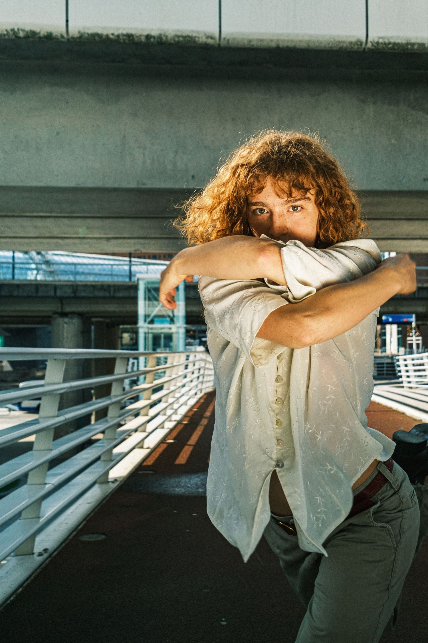 Street portrait photography in Amsterdam capturing a natural and authentic expression.