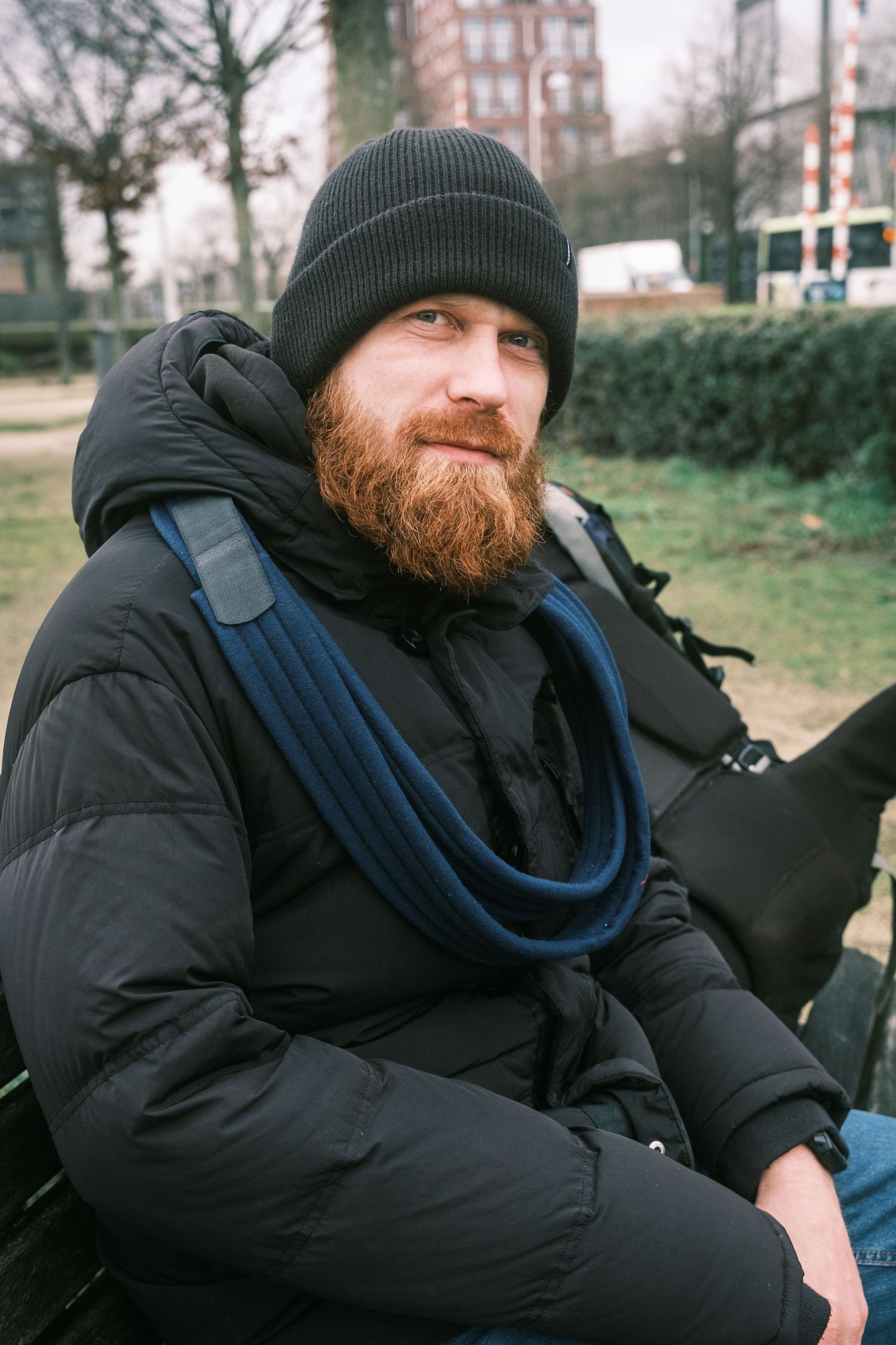 Street portrait photography in Amsterdam capturing a natural and authentic expression.