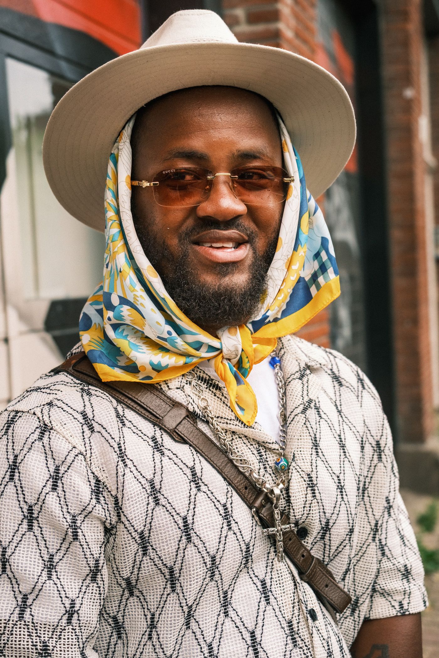Street portrait photography in Amsterdam capturing a natural and authentic expression.
