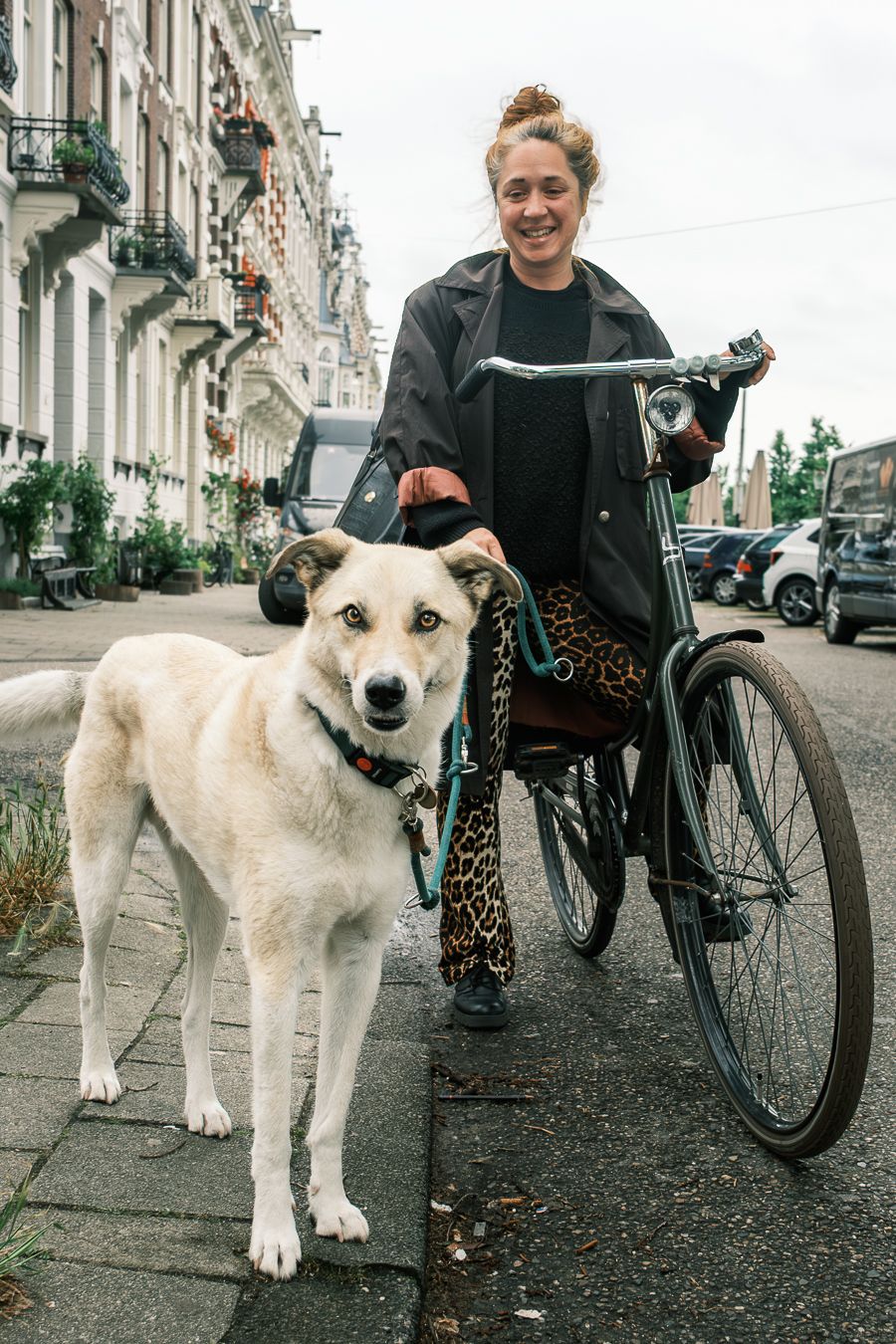 Street portrait photography in Amsterdam capturing a natural and authentic expression.