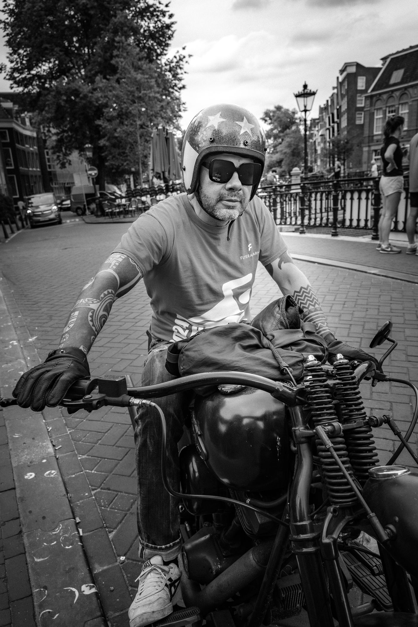 Street portrait photography in Amsterdam capturing a natural and authentic expression.
