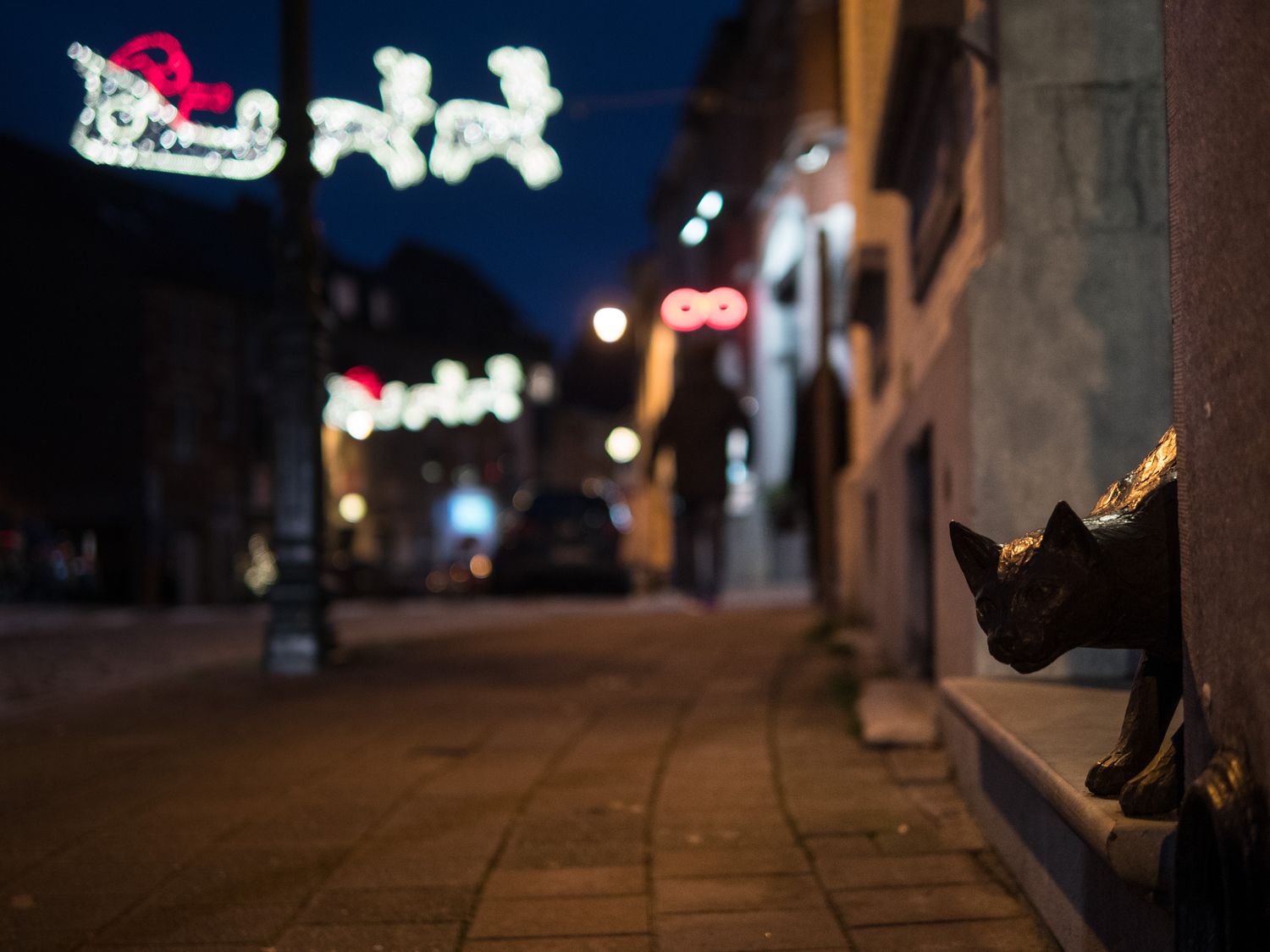 Tervuren Christmas cat sculpture by Tom Frantzen