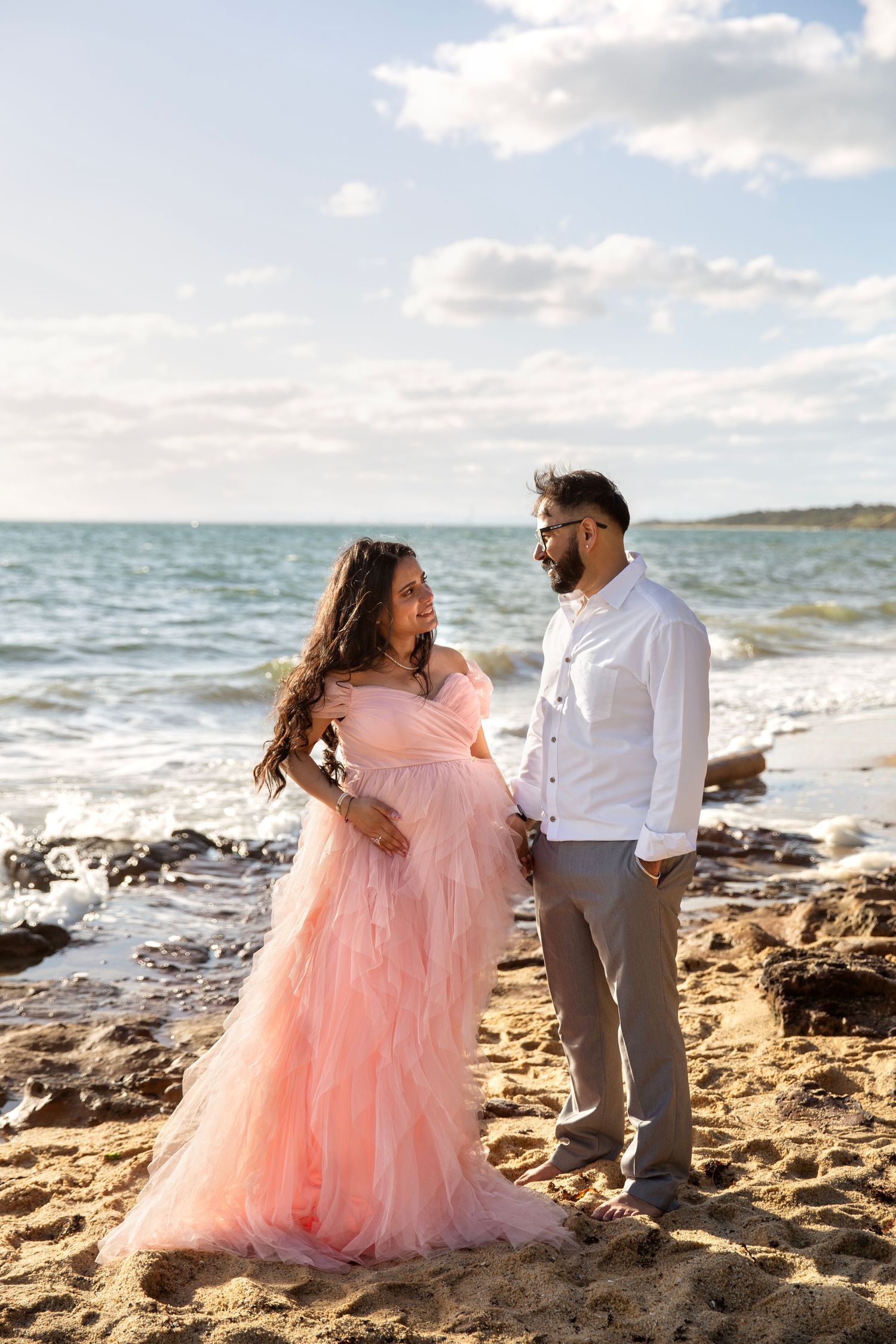 Maternity photography capturing an expecting mother in a calm setting