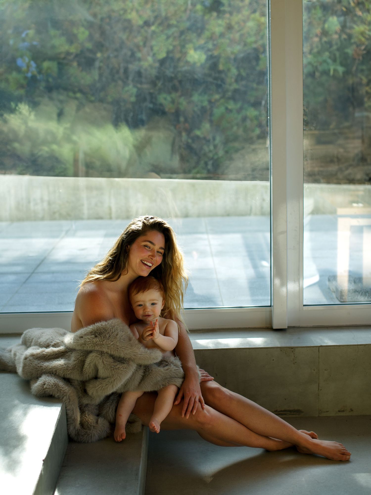 Studio family photography session with soft natural light