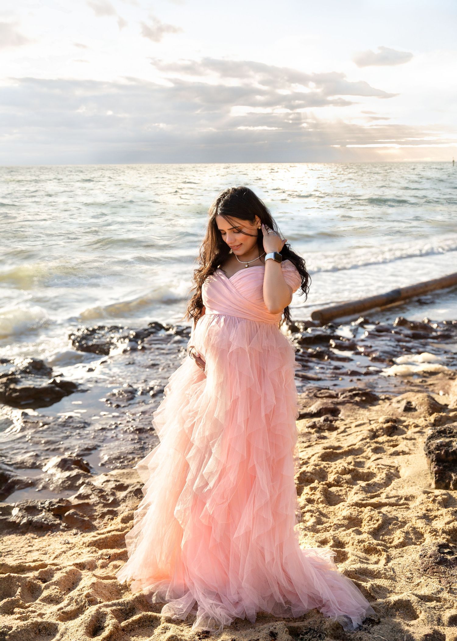 Pregnancy photography portrait highlighting motherhood