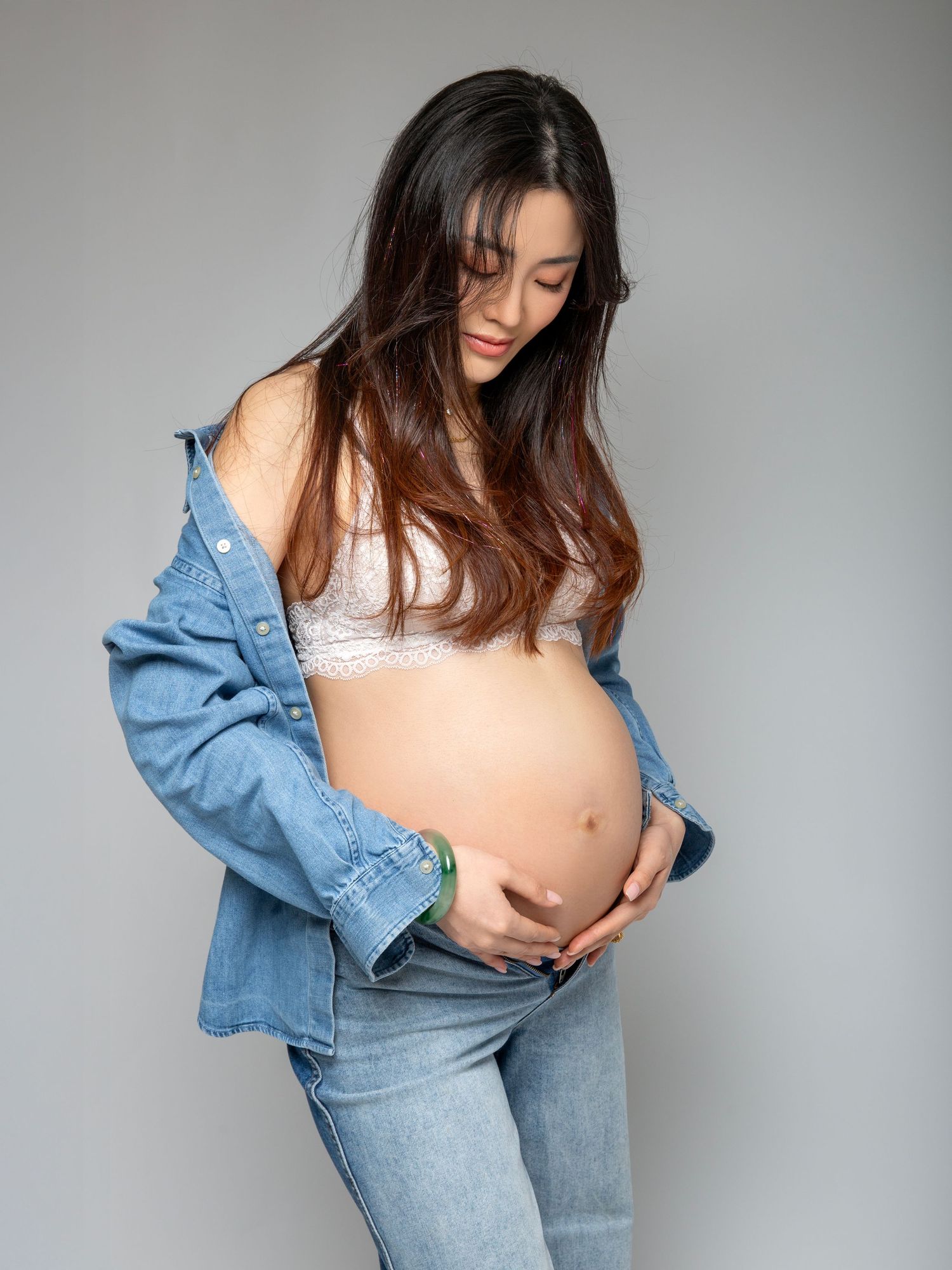 Studio maternity photography with professional studio lighting in Melbourne