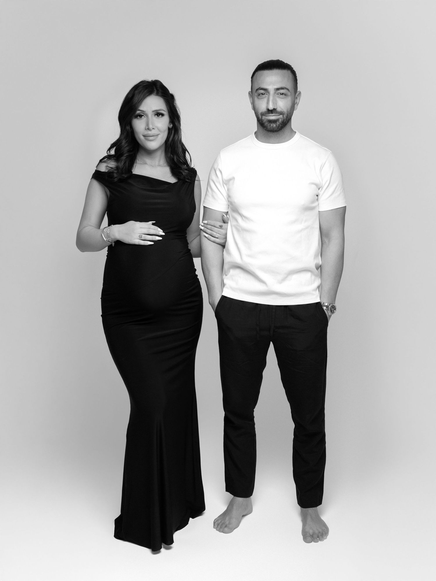 Elegant maternity photoshoot in a professional Melbourne studio