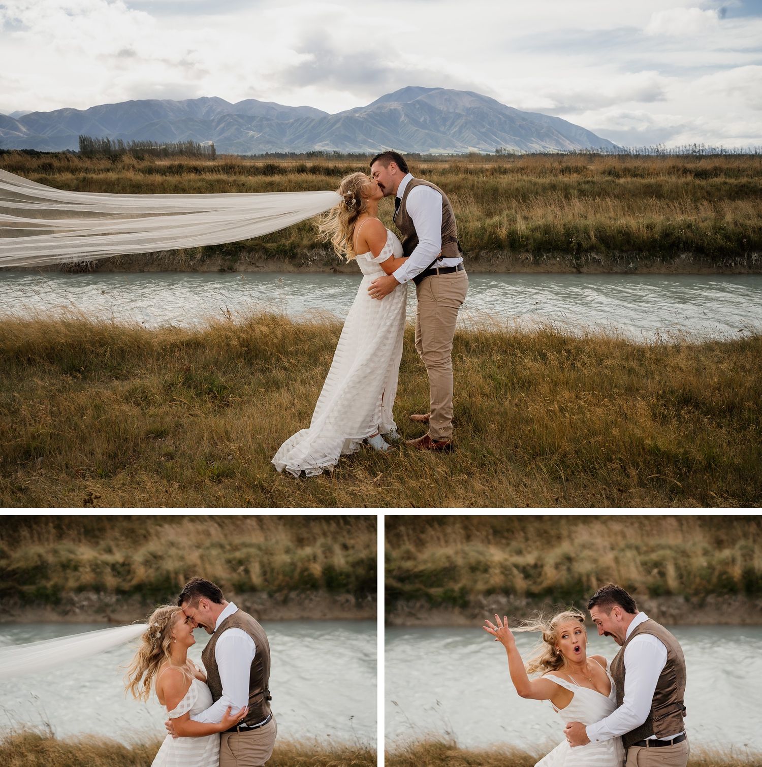 wedding couple veil