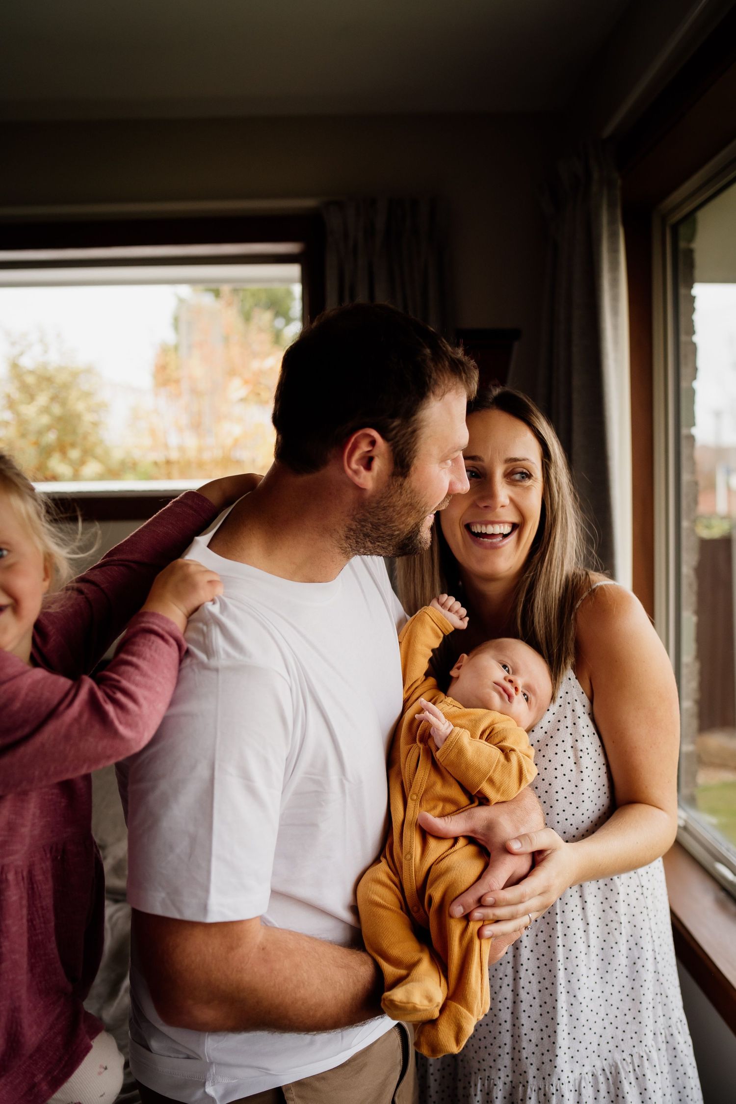 laughing family photo