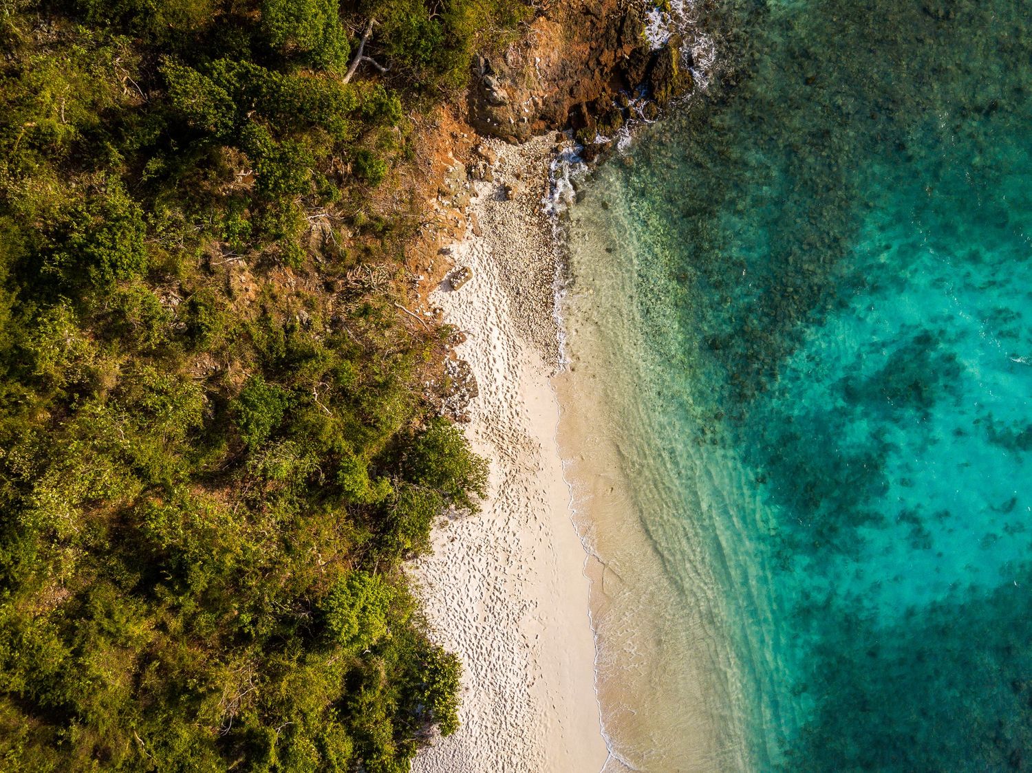 Drone point of view in british virgin islands st john
