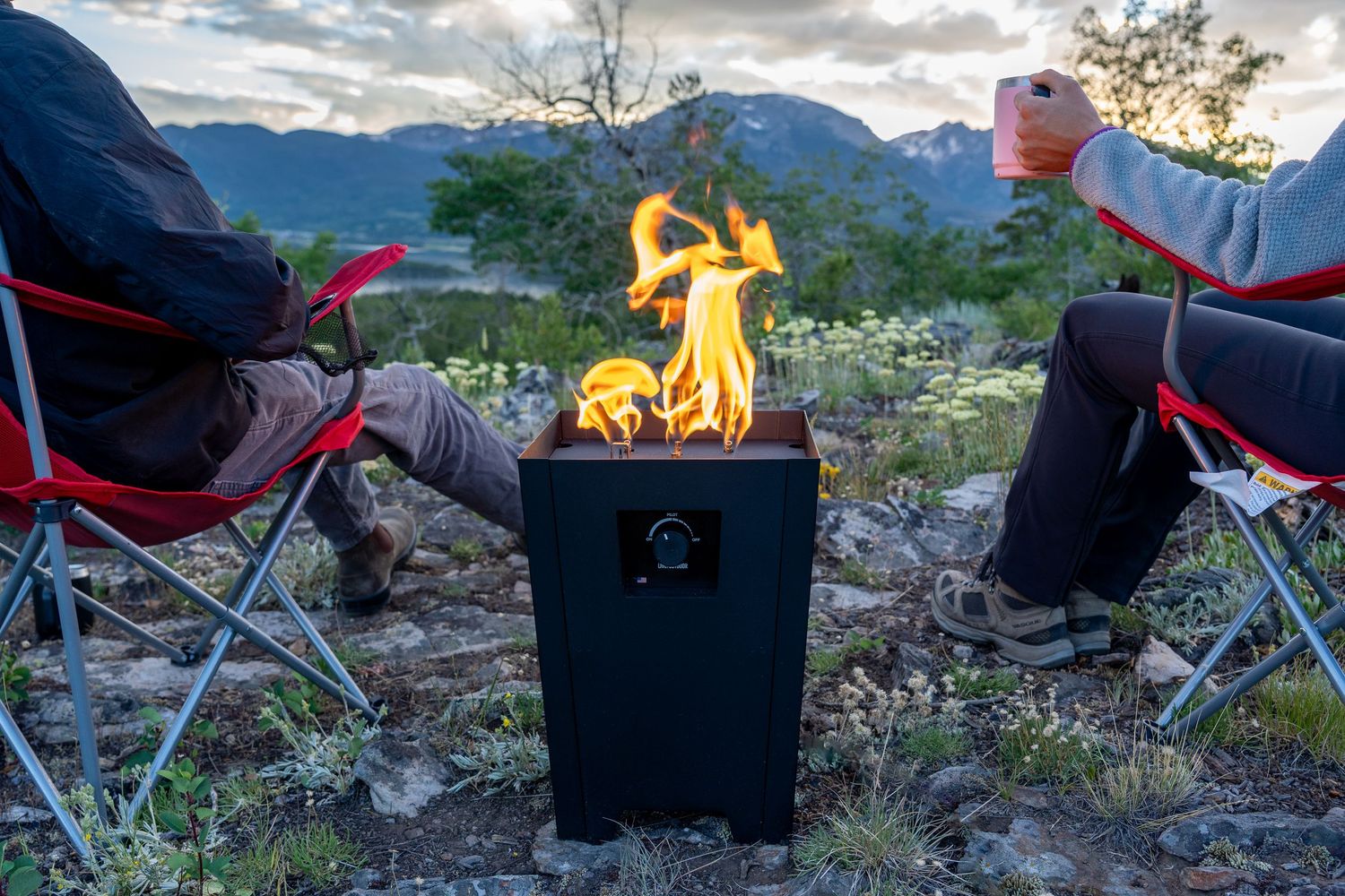 people enjoying the fire and the ambiance