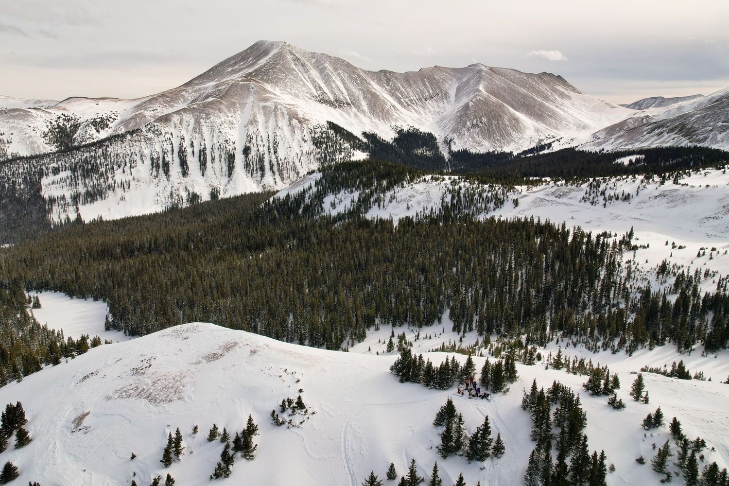 drone point of view of Mt baldy