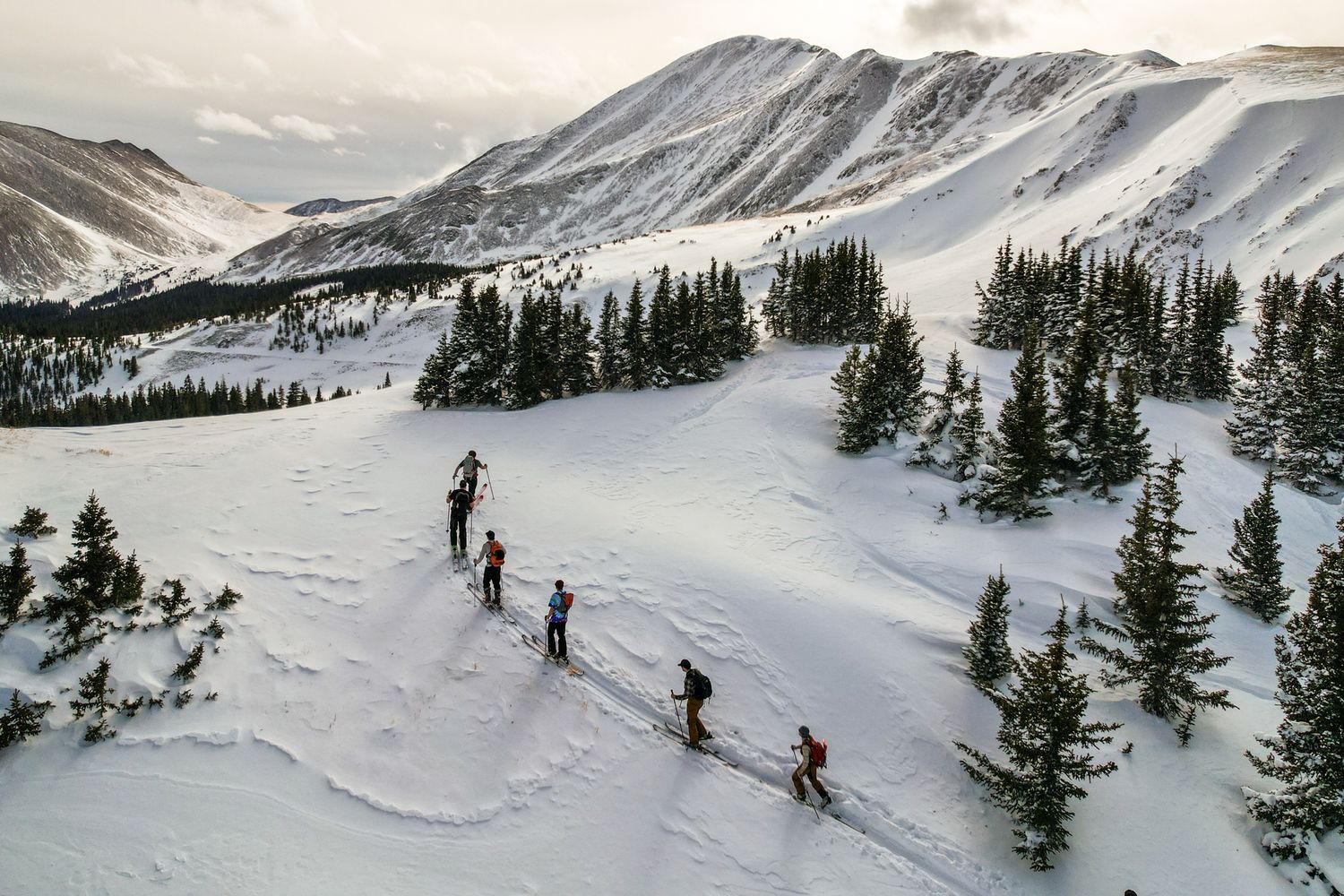 people skiing backcountry