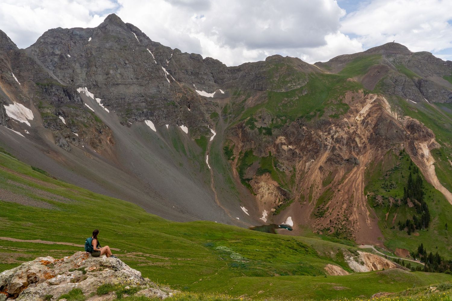person sitting on mountain in Silverton colorado