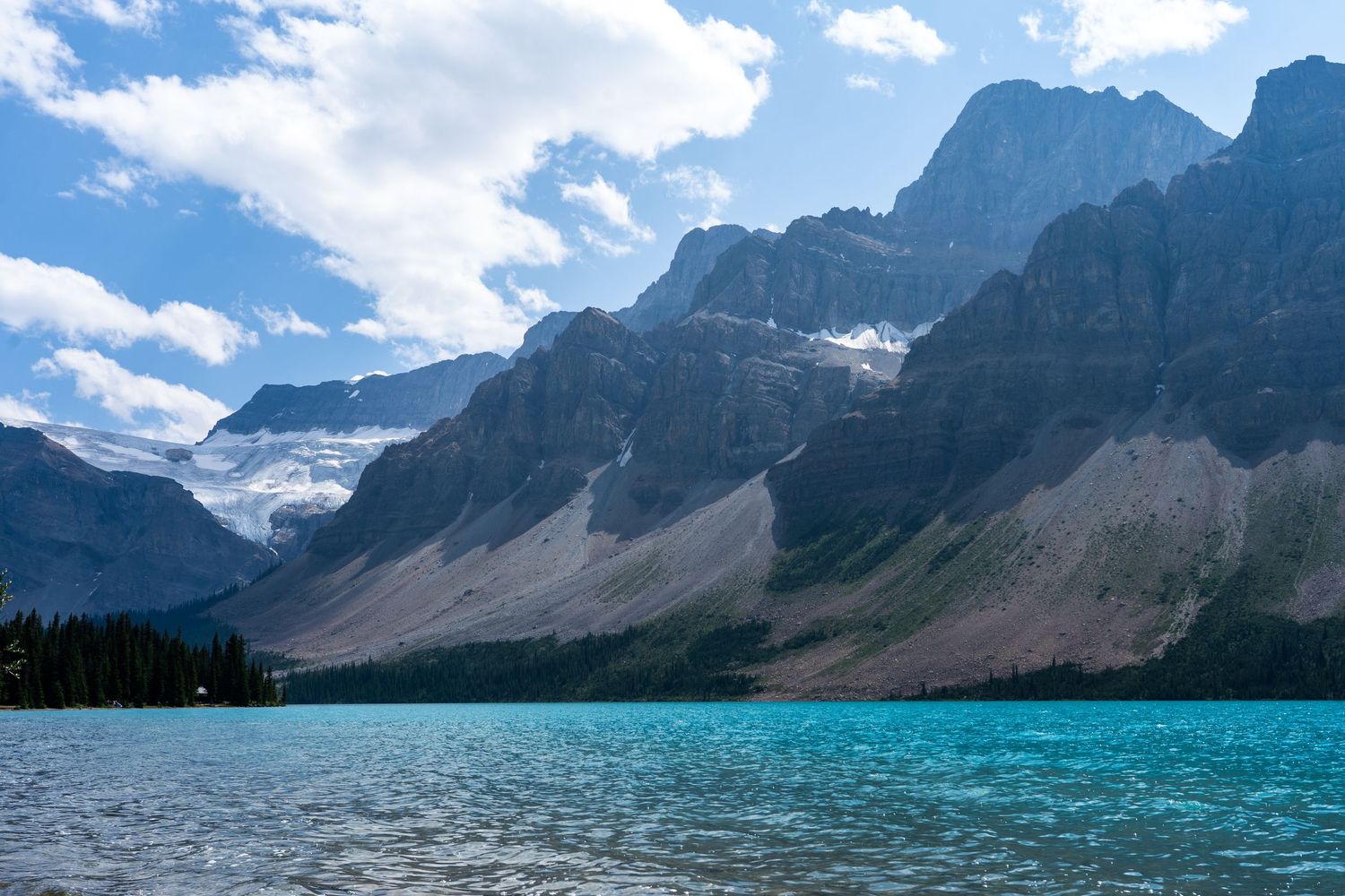 Canadian Rockies with blue glacier water