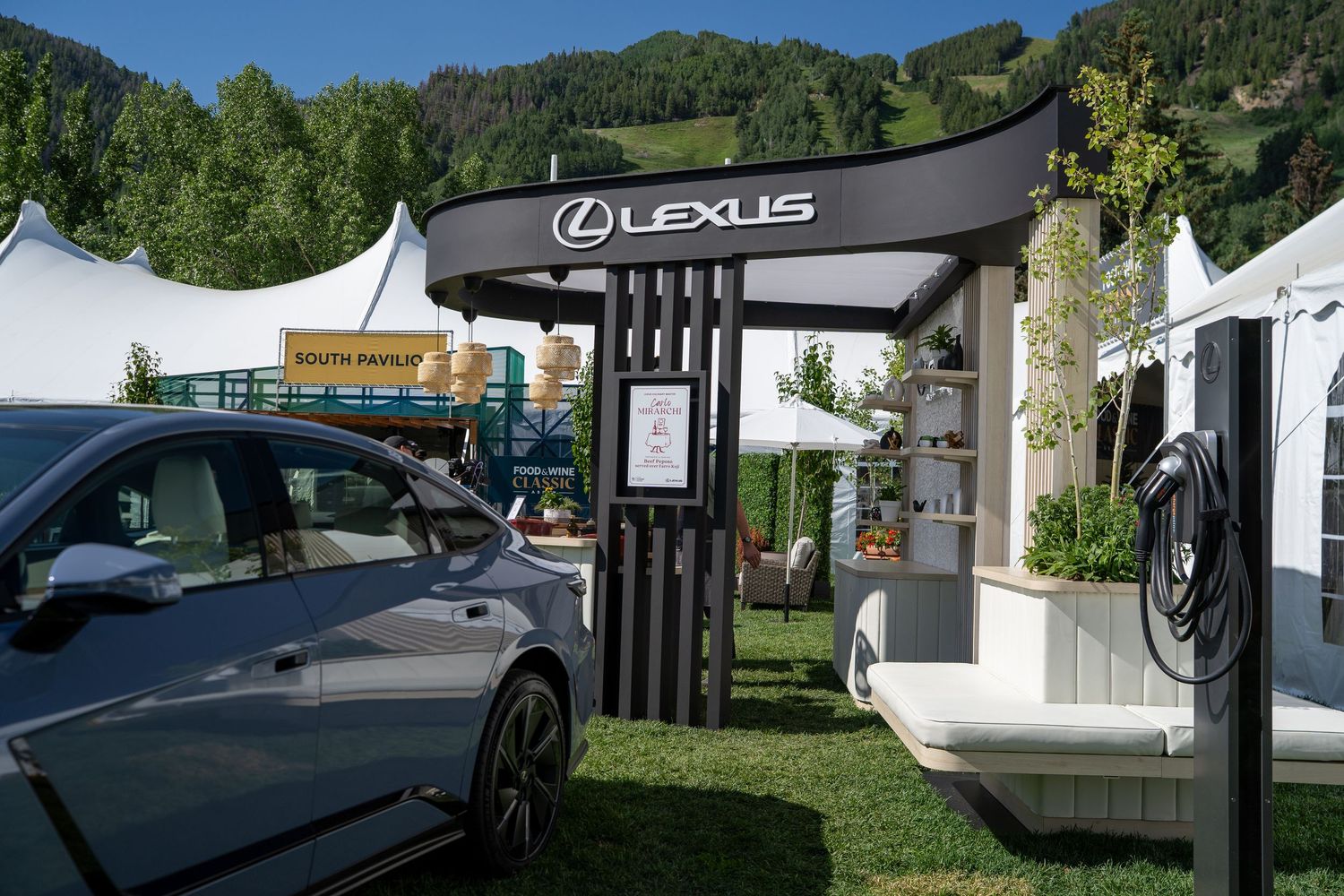 lexus booth setup at aspen food and wine classic