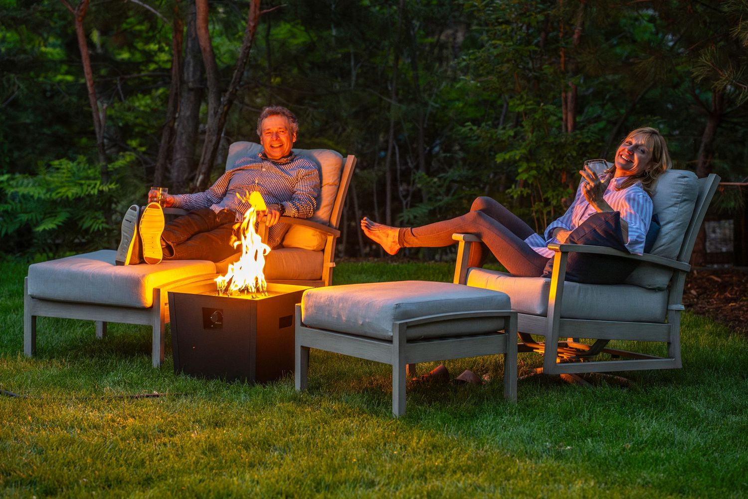commercial shoot of a propane firepit