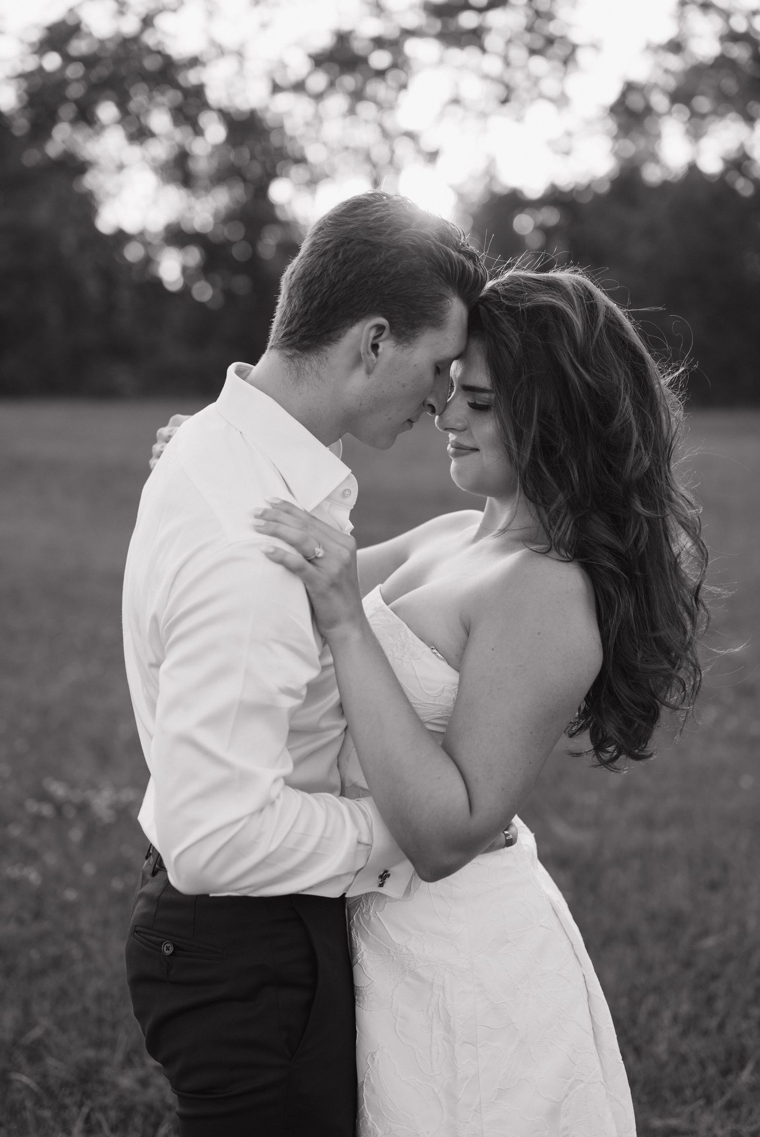 Couples portrait during engagement shoot at Tyndale University Ontario