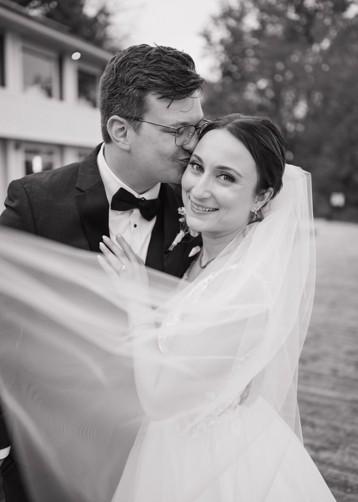Bride and groom portraits at Elmhirst Resort Keene wedding venue Ontario