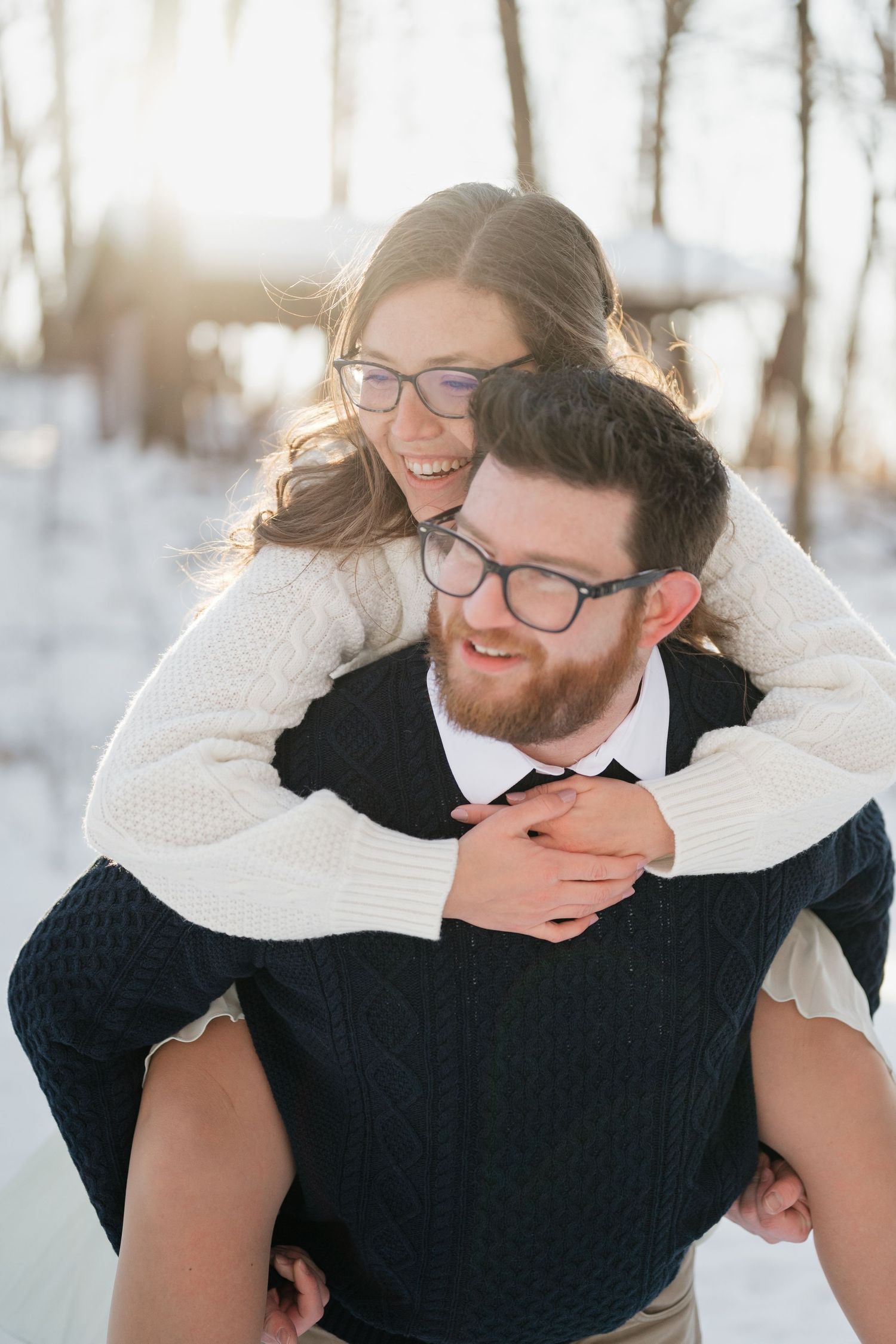 Couples portrait in Purple woods engagement shoot Port Perry Ontario