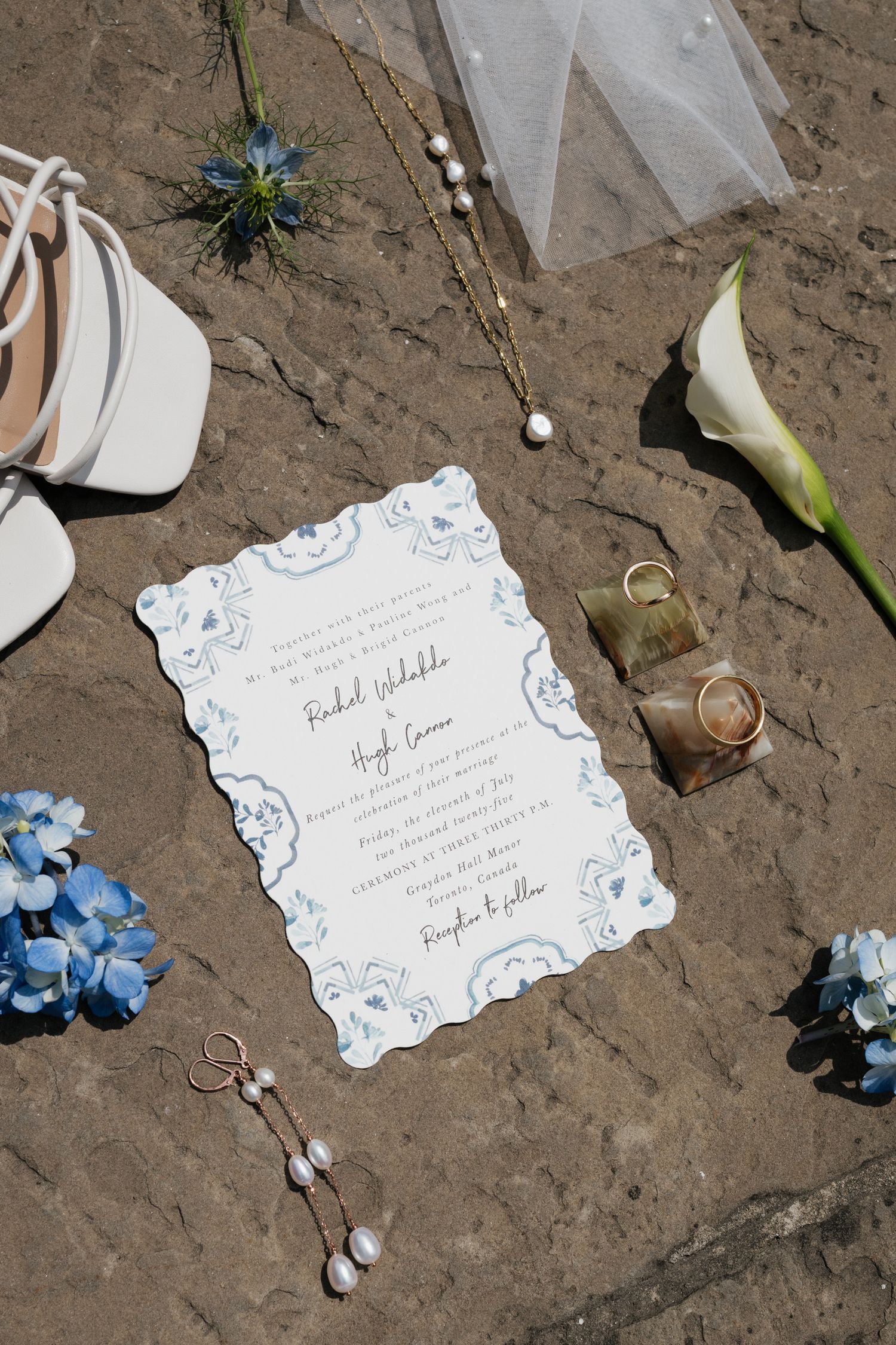 Editorial flat lay at Graydon Hall Manor, Toronto