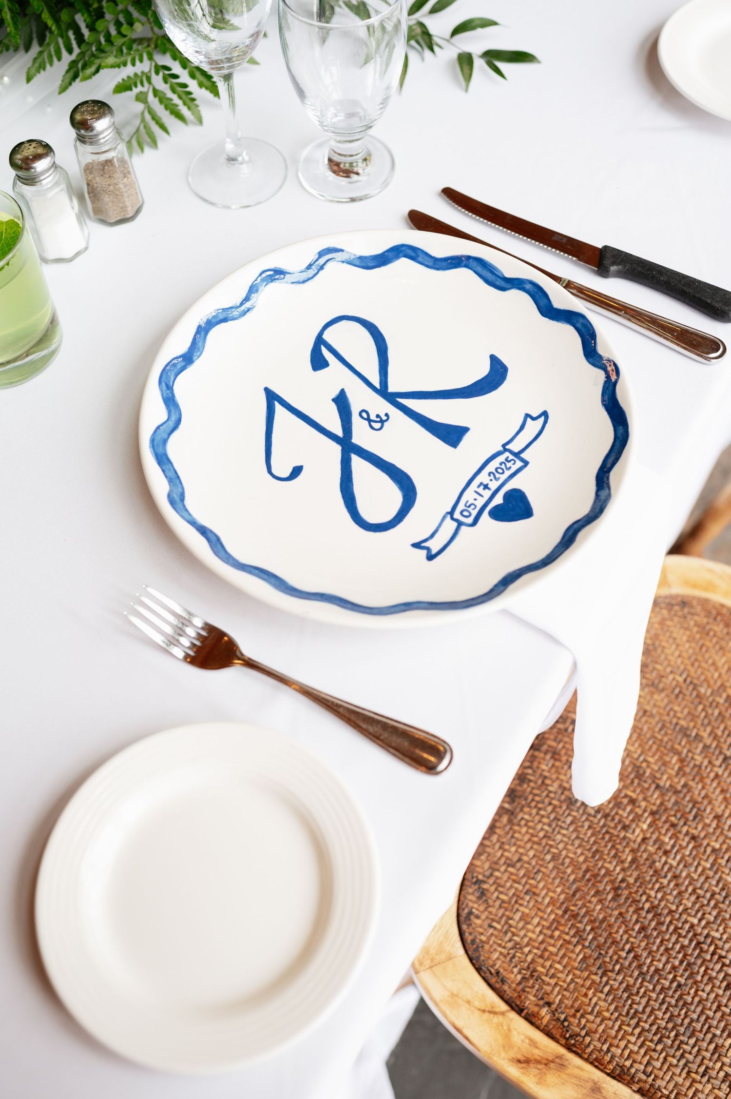 Custom wedding plates at Holland Marsh Wineries in Ontario