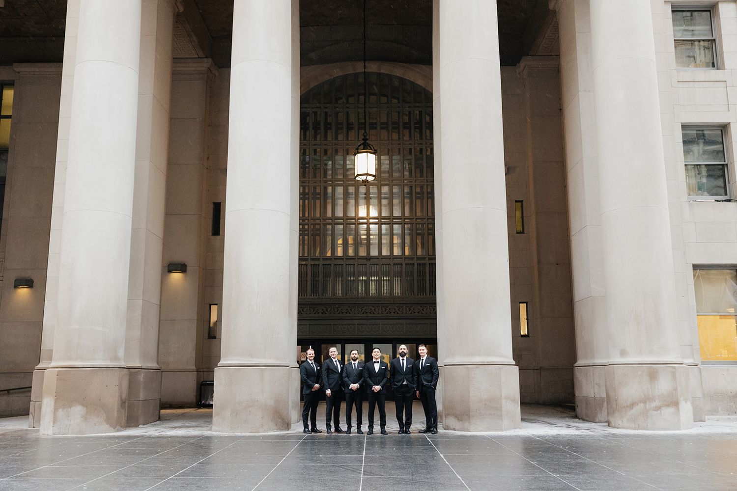 Groomsmen group portrait at Royal Fairmont Hotel Toronto