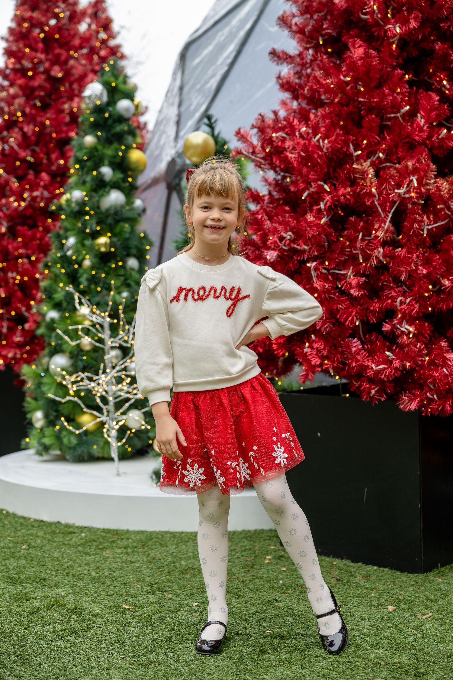Fenton, NC Photos with Santa 2026 mini sessions in Cary, NC for holiday Christmas photos- holiday card portrait of a young girl