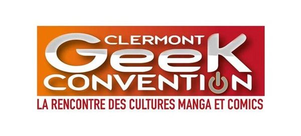 Banner logos for Clermont Geek Convention featuring manga and comics culture.