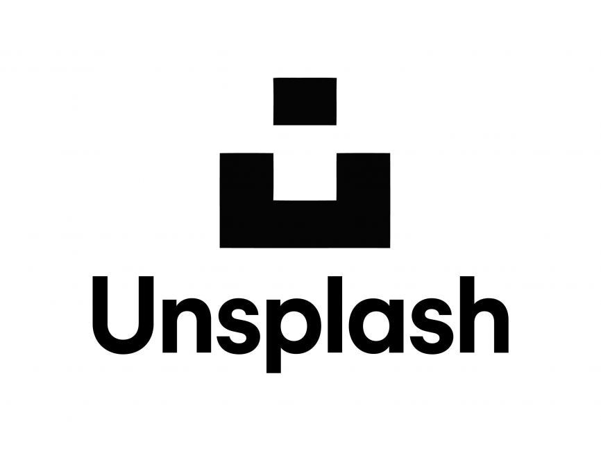 Simple black text Unsplash logo on white background.