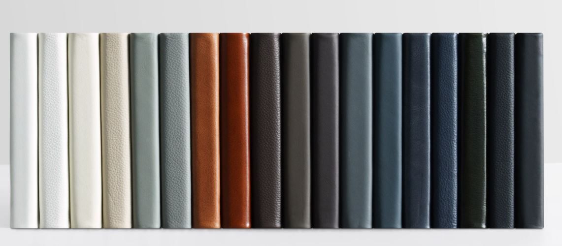 A row of paint color swatches showing a gradient from light to dark shades arranged horizontally.
