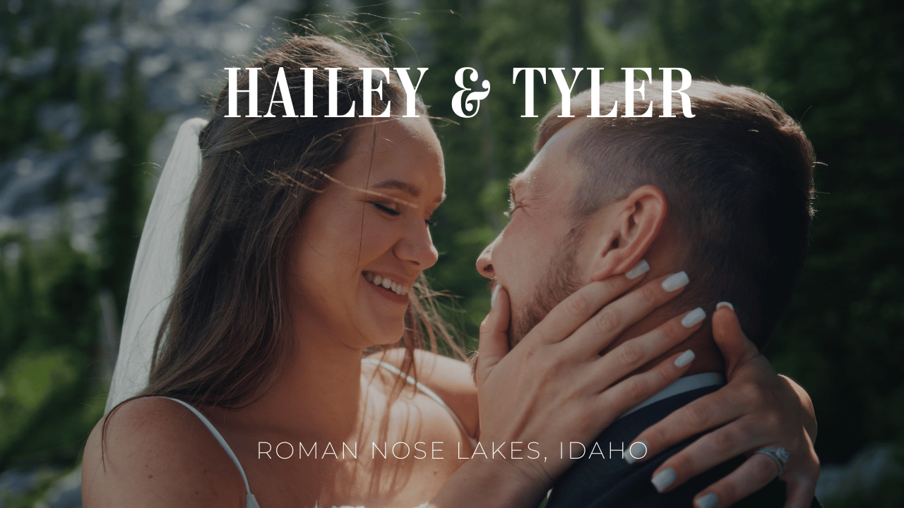A romantic couple shares an intimate moment during their wedding photo session in a lush outdoor setting.