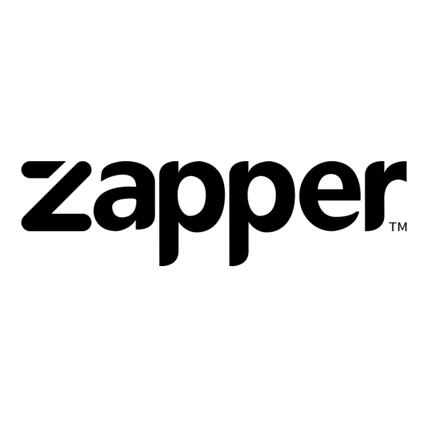 Black text logo for Zapper with bold stylized lettering against white background.